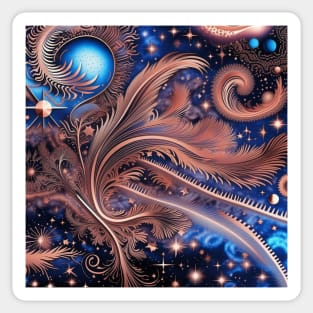 Other Worldly Designs- nebulas, stars, galaxies, planets with feathers Sticker